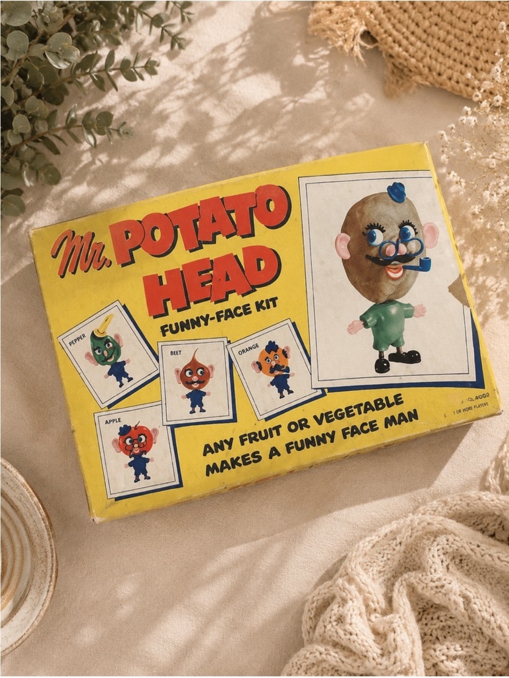 Vintage 50s 1952 Mr potato head funny face kit party cute collectible toy